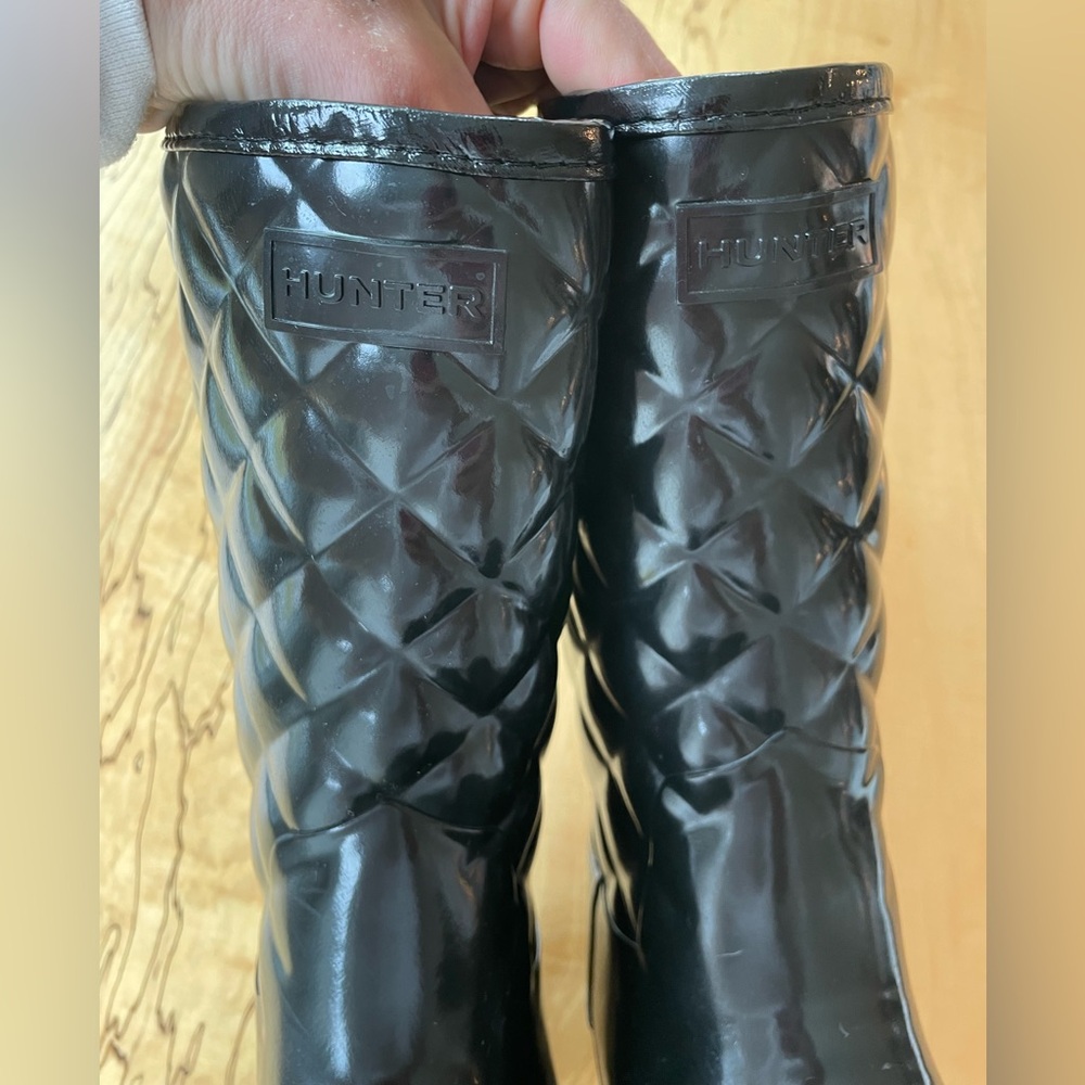 Hunter Refined Gloss Quilt Short Rain Boots- Sz 9- worn once! - Picture 8 of 14